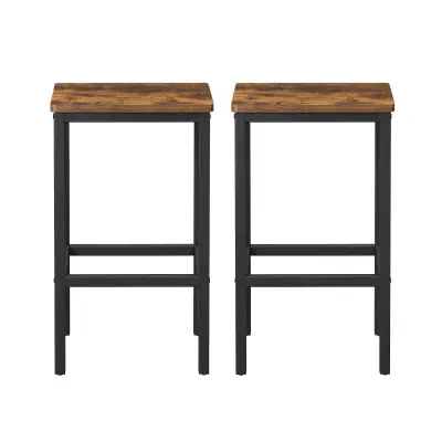 Set 2 barske stolice 40x30x65 cm smeđa
