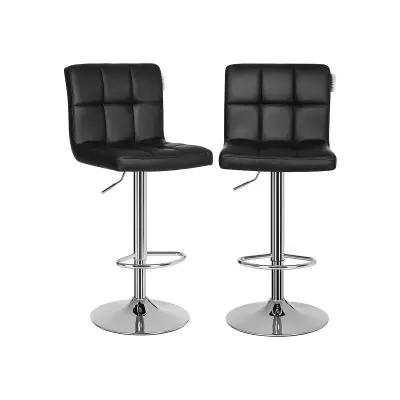 Set barskih stolica s naslonom 38x44.5x115 cm Crna