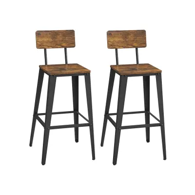 Set barskih stolica 2 komada 45.4x45.4x102.2 cm smeđa crna