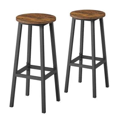 Set 2 barskih stolica 32x65 cm smeđa