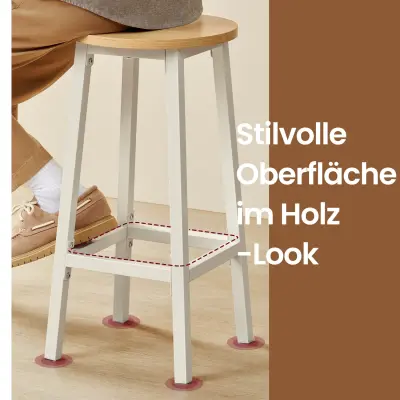 Set barskih stolica okrugli 32x65 cm bež metal