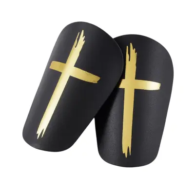 Dvojni veliki križni nogometni štitnici s PU školjkom i EVA Black&Gold
