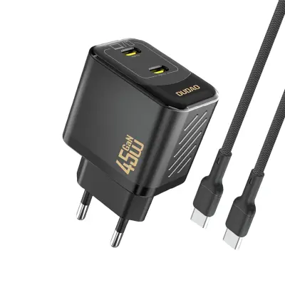 Dudao PD 45W GaN zidni punjač 2x USB-C s kabelom