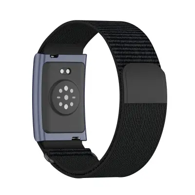 Najlonski Velcro Sportski Remen s Kožnim Repom za Amazfit Black