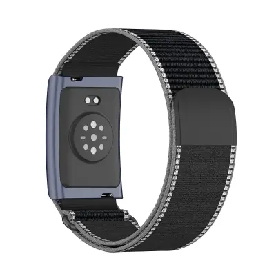 Najlonski Velcro Sportski Remen s Kožnim Repom za Amazfit BlackAsh