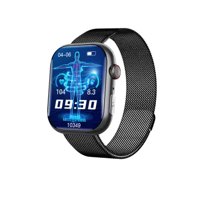 Pametni sat s EKG-om i mjeračem pulsa, fitness tracker s više sportskih načina Crni Milanese remen