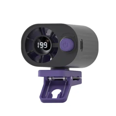Prijenosni clip ventilator za struk 199 brzina, USB, 360° Black