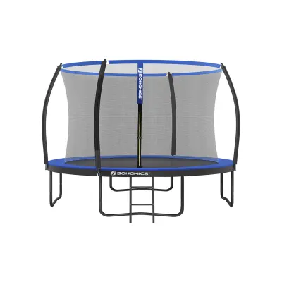 Trampolin okrugli trampolin s sigurnosnom mrežom 305 cm crno plavi