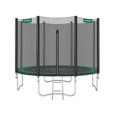 Trampolin Okrugli trampolin sa sigurnosnom mrežom 305x256 cm Zeleno