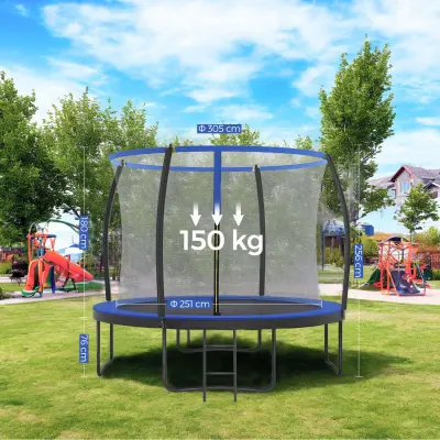 Trampolin promjera 366 cm, crno-plavi
