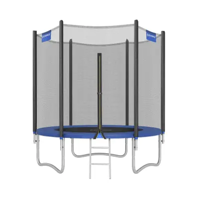 Trampolin Okrugli trampolin s sigurnosnom mrežom 244 cm Crno Plava