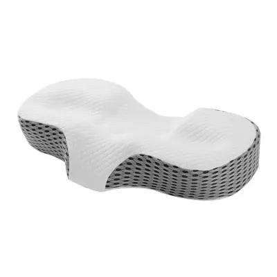 Butterfly jastuk od memorijske pjene za vrat s uklonjivim navlakom grey+white