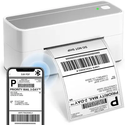 Bluetooth termalni pisač etiketa 203dpi, 150mm/s, 108mm širine White + Silver