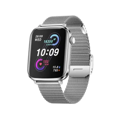 V82 pametni sat s metalnim remenom, 1.85 inch HD zaslon, Bluetooth pozivi Gray
