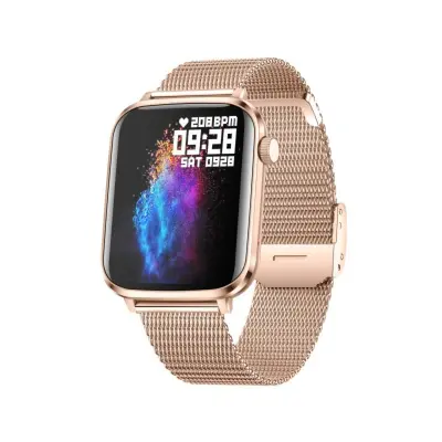 V82 pametni sat s metalnim remenom, 1.85 inch HD zaslon, Bluetooth pozivi Pink