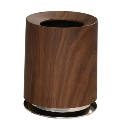 Luksuzni koš za otpatke s drvenim izgledom i dvostrukim kanticama Dark wood color