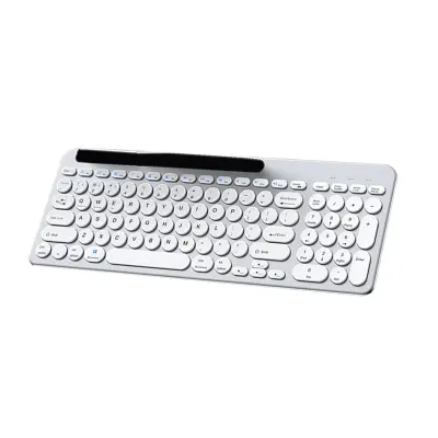 Tri-mode bežična tipkovnica — 3 uređaja, tihi škare-tipke, USB-C Silver