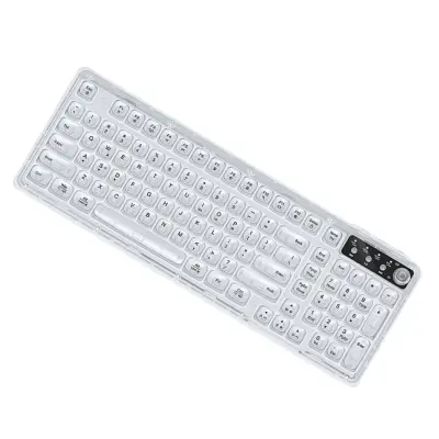 Žičana 99-tipkovna RGB tipkovnica s gumbom za glasnoću White