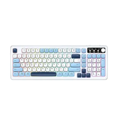 99-tipkovnica s RGB osvjetljenjem, gumbom za glasnoću i Type-C kabelom White + Blue