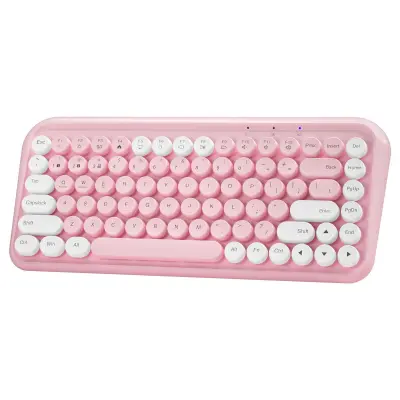 84-tipkovna kompaktna bežična tipkovnica, Bluetooth i 2.4G Pink
