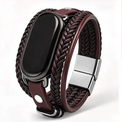 Pleteni magnetski remen za Xiaomi Mi Band 10/9/8, 19cm x 3.5cm Brown