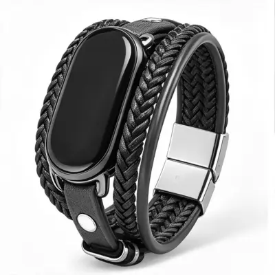 Pleteni magnetski remen za Xiaomi Mi Band 10/9/8, 19cm x 3.5cm Black