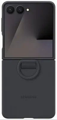 Vraćeni artikl - Silikonska maska s prstenom za Samsung Galaxy Z Flip7 crna EF-PF766TBEGWW