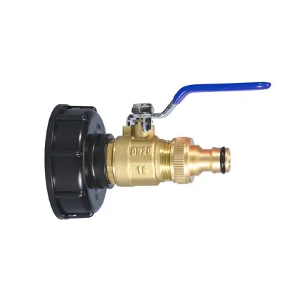 IBC adapter s 6-fen dvostrukim mesinganim kuglastim ventilom i 1/2 inch mlaznicom