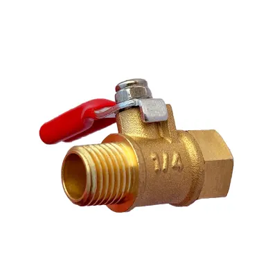 Mini kuglasti ventil od mesinga 1/4 NPT, muški i ženski navoj, zlatni