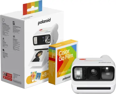 Fotoaparat POLAROID Go Generation 3, bijela boja + Color Film Bundle (8 fotografija), instant kamera set