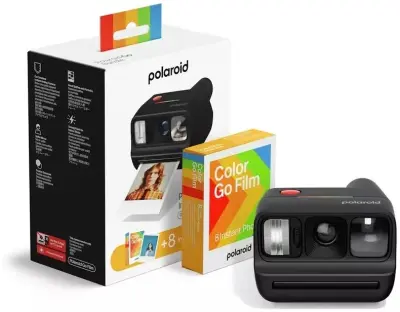 Fotoaparat POLAROID Go Generation 3, crna boja + Color Film Bundle (8 fotografija), instant kamera set