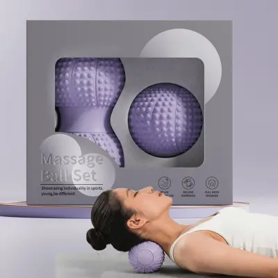 Set kikiriki masažnih loptica za oporavak – TPE miofascija Purple