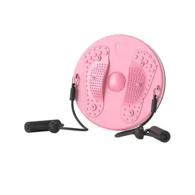 3D masažni zakretni disk s trakama za otpor — oblikovanje struka Pink
