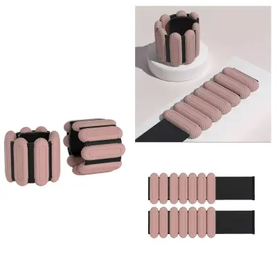 Silikonski set narukvica s utezima (par, 2 lbs) - ružičaste