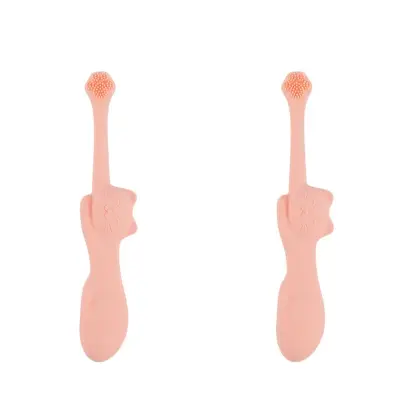 Silikonska četkica za zube za pse i mačke, 2 kom, dvostruko čišćenje Pink