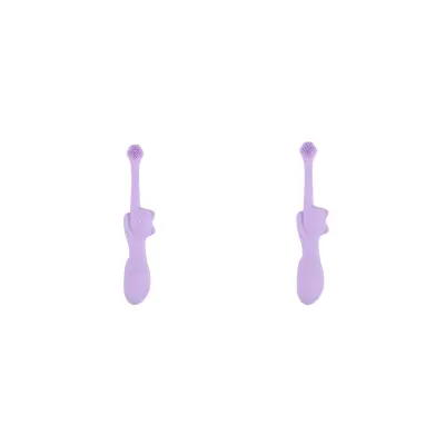 Silikonska četkica za zube za pse i mačke, 2 kom, dvostruko čišćenje Purple