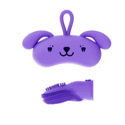 Silikonska četkica za prst za pse i mačke, nježna briga za zube Purple