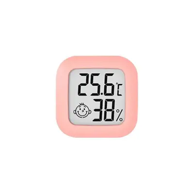 Mini mjerač temperature i vlage s osmijehom — prikaz u stvarnom vremenu Pink