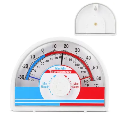 Analogni Max-Min termometar za unutra i van, bez baterija, 430 čelik