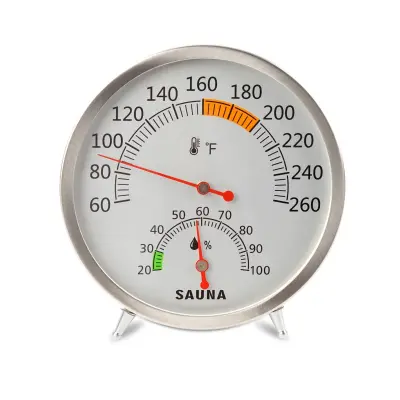 Fahrenheit sauna termometar od nehrđajućeg čelika, bez baterija