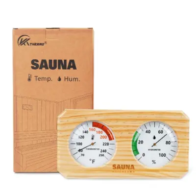 Drveni zidni sauna termometar — analogni 70-250°F za saune i spa