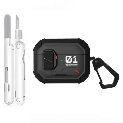 Magnetni PC futrola protiv pada s 360° stalkom za AirPods Pro 3 Black