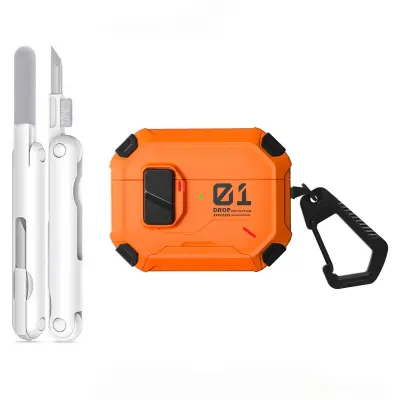 Magnetno otporno kućište s postoljem za AirPods 4, PC 360° Orange