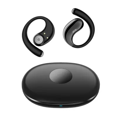 Bežične Bluetooth slušalice otvorenih ušiju 6.0 — dvostrani stereo, kućište za punjenje 4000mAh Crna