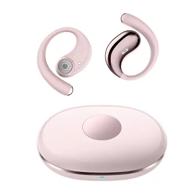 Bežične Bluetooth slušalice otvorenih ušiju 6.0 — dvostrani stereo, kućište za punjenje 4000mAh Ružičasta