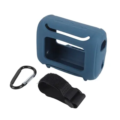 Silikonska zaštitna navlaka kompatibilna s JBL GO5, s remenom NavyBlue