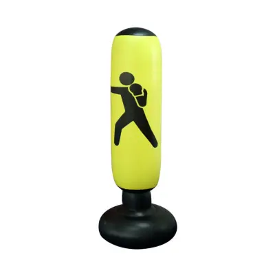 Napuhivački samostojeći boksački stup 1.6m PVC s usisnom bazom Yellow
