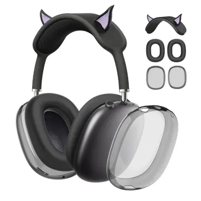 Zaštitni 3-dijelni set za AirPods Max: silikon i TPU Black