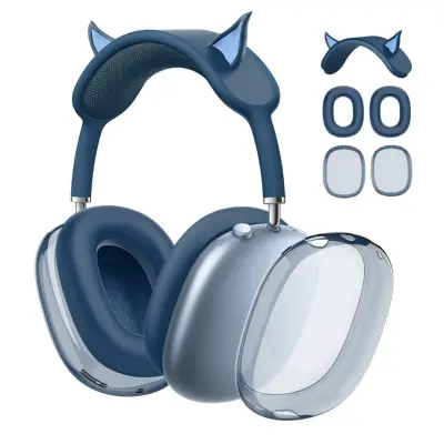 Zaštitni 3-dijelni set za AirPods Max: silikon i TPU Blue