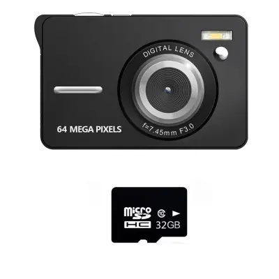Kompaktna studentska kamera u obliku kartice, 4K 64MP, 32GB Black